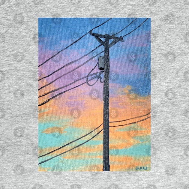 Sunset Telephone Pole by Jan Grackle